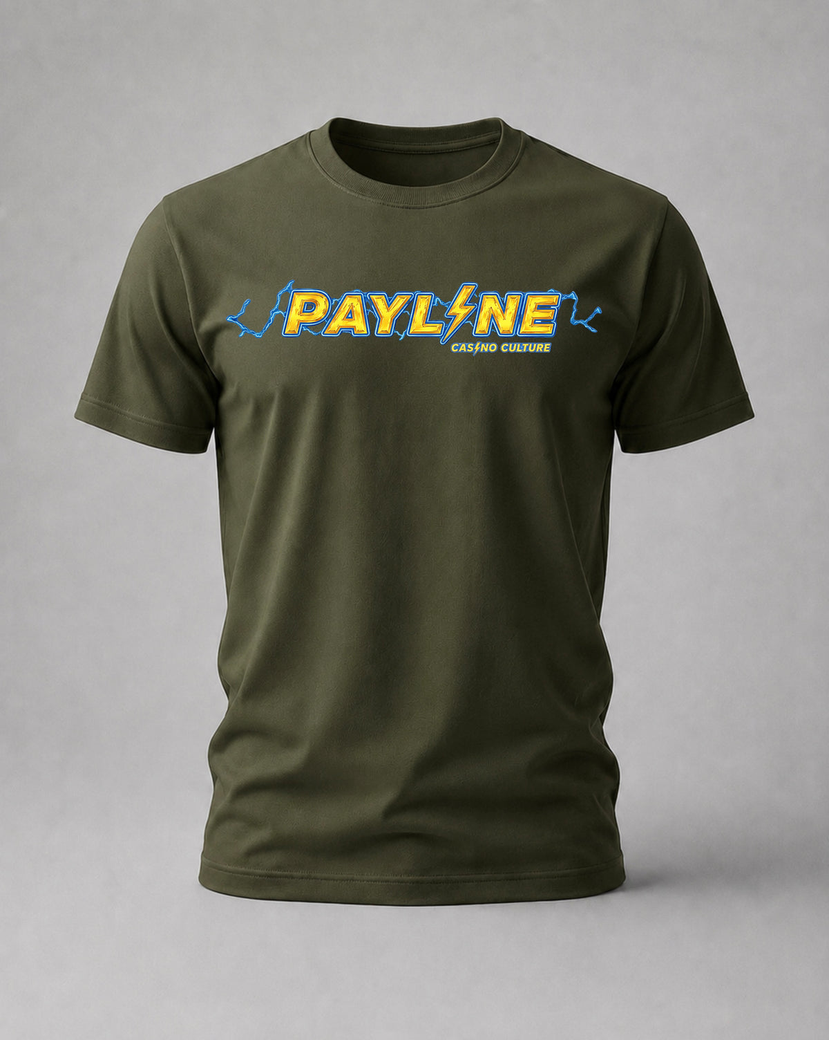 Olive Green High Voltage Payline Tee, Payline Casino Culture