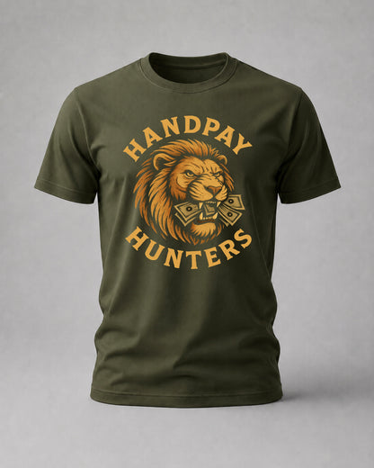 Olive Green HandPay Hunters Lion Tee, Payline Casino Culture