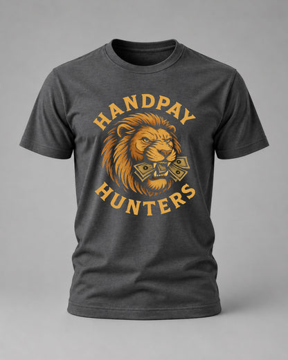 Dark Gray HandPay Hunters Lion Tee, Payline Casino Culture